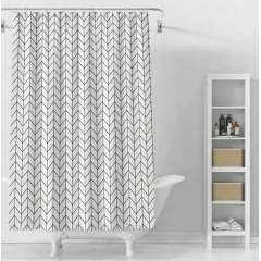 Шторка для ванной PERFECTO LINEA Secret 180x180cм 12 колец, графика