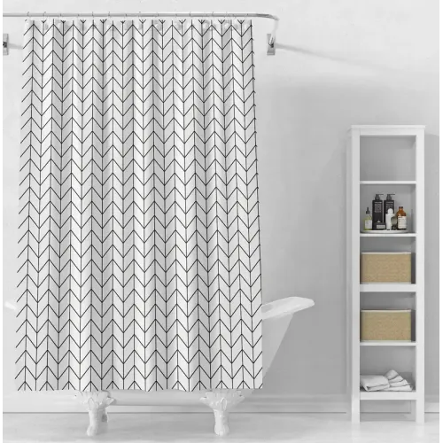 Шторка для ванной PERFECTO LINEA Secret 180x180cм 12 колец, графика