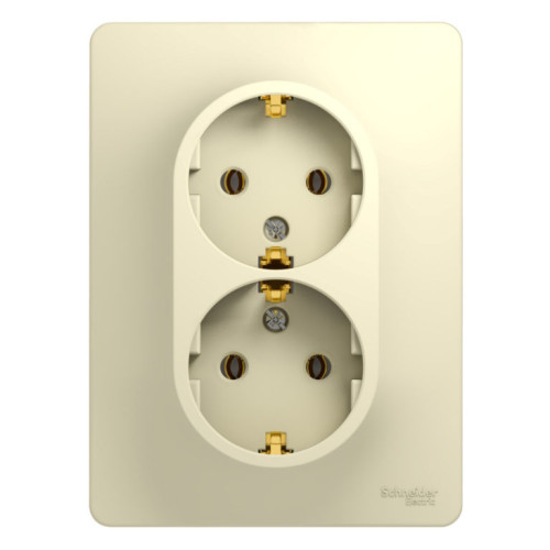 Розетка 2-ая 2P+E GLOSSA бежевый GSL000224 (458654)