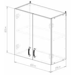 Шкаф навесной EVA GOLD с полкой 60 графит