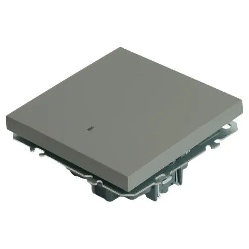 Выключатель 1-кл ЭМИЛИ с подсветкой платиново-серый RSW10-5101-10