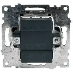 Выключатель 1-кл Катрин с подсветкой черный GLS10-7101-05