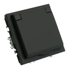 Розетка 2P+E ЭМИЛИ защ.шторки с крышкой черный RST16-5112-05