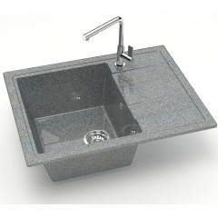 Мойка комп. глянц. MARRBAXX прямоугольная малая с крылом Z150/Q8 575х470х200мм, темно серая, сифон