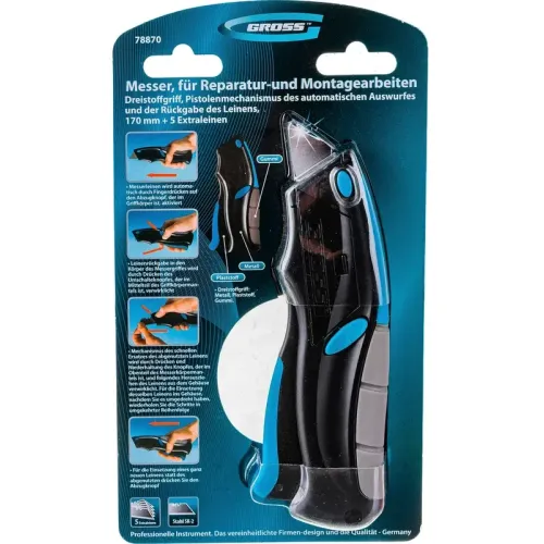Нож технический GROSS авто выброс/возврат (78870)