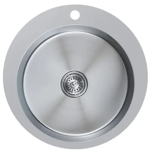 Мойка нерж. врезная MIXLINE PRO D50 тол. 3 мм, сатин, с сифоном