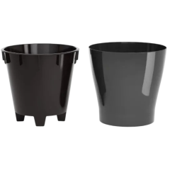 Горшок для цветов ЛЕЯ двойной графит 10л М8871 (275744)