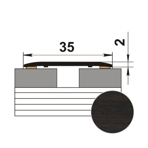 /Порог самоклеящийся 35мм 0,9 Венге (Лука ЛС-35)