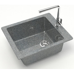 Мойка комп. глянц. MARRBAXX прямоугольная без крыла Z8/Q8 500х425х195мм, темно-серая, сифон