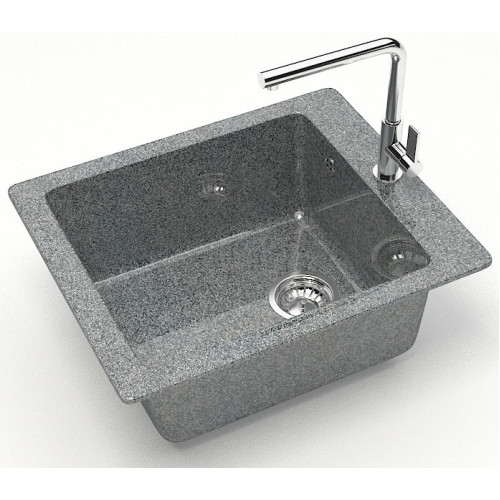 Мойка комп. глянц. MARRBAXX прямоугольная без крыла Z8/Q8 500х425х195мм, темно-серая, сифон
