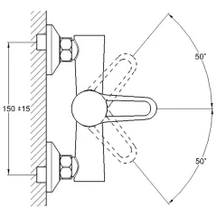 Смеситель для душа G-LAUF NUD5-A045 ф 35