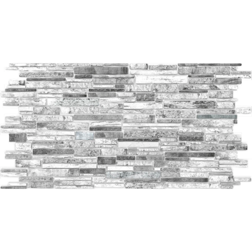 Панель ПВХ  Artdekart Мозаика 955*480*0,3 КАМЕНЬ ПЛАСТУШКА ЧЕРНО-БЕЛЫЙ (10)