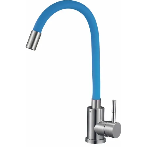 Смеситель для кухни SOLONE EZA4-F090 BU, синий гибкий излив