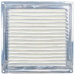 Решетка металлическая с сеткой 100*100ВР серебро