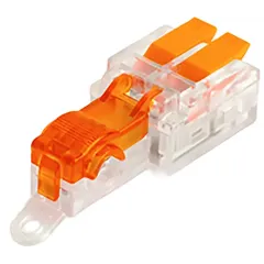 Зажим прокалыв. ответвит. STEKKER 4 мм2 c ответвит. клеммой LD219 на 2 выход, прозрачный/оранжевый LD503-2-32