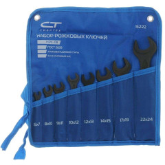 Набор ключей рожковых СИБРТЕХ 6-24 мм. 8 шт фосфатированные (15222) чехол