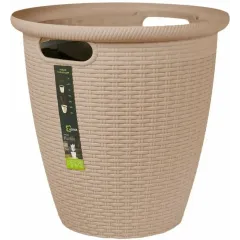 Кашпо InGreen Rattan молочный шоколад 30 л, внутренний горшок 16 л (164-355)