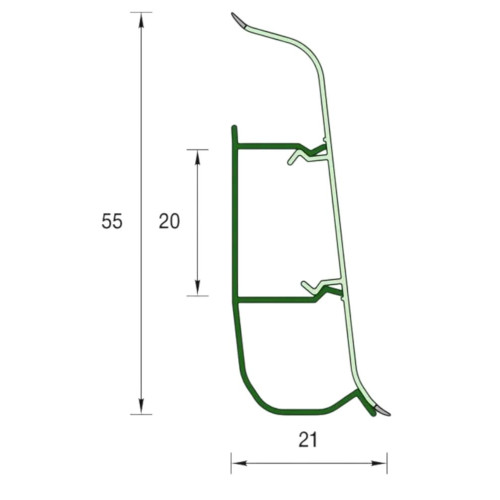 Плинтус напольный 55мм 2,2м 