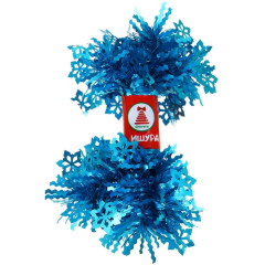 Мишура СНОУ БУМ (377-537) крупная, волнистая с декором 200х9см, ПВХ, бирюза