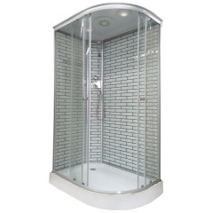 Душевая кабина ДАНА 120х80х215см низ. поддон, заднее стекло кирпичики, левая 35K L (3кор.)