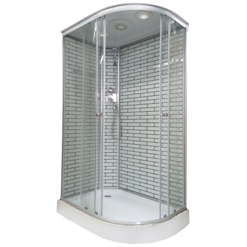 Душевая кабина ДАНА 120х80х215см низ. поддон, заднее стекло кирпичики, левая 35K L (3кор.)