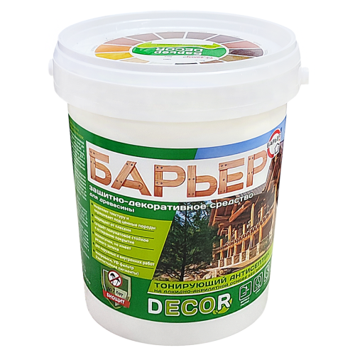 Средство Барьер-Decor защитное для древесины , Белый, 0,9кг