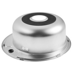 Мойка нерж. врезная MIXLINE круглая 49х18 тол. 0,8мм, декор (сифон)