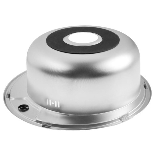 Мойка нерж. врезная MIXLINE круглая 49х18 тол. 0,8мм, декор (сифон)