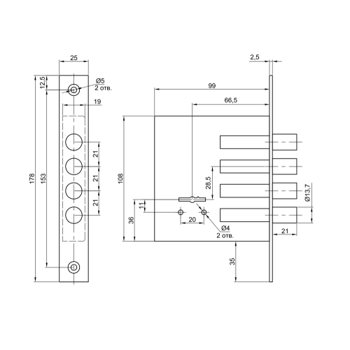 Замок врезной б/руч. BORDER 81000 ЗВ8-8М/13 (КЦП-81) (00447)