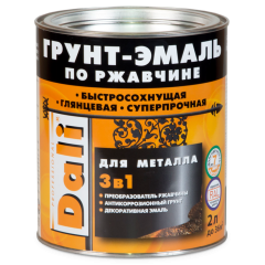 Грунт-эмаль DALI по ржавчине 3 в 1 гладкая RAL 8017 коричневая 2 л