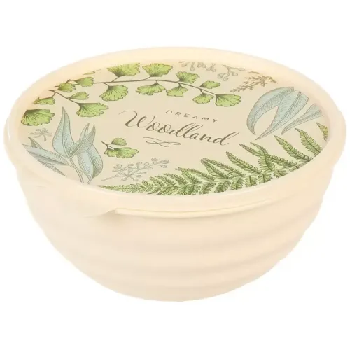 Миска пластиковая Бытпласт 850мл с крышкой бежевая (481973)