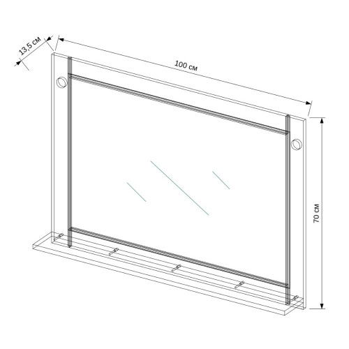 Зеркало мебельное EVA GOLD 100 