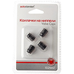 Колпачки на ниппель AUTOSTANDART алюминиевые шестигранные титан 102502