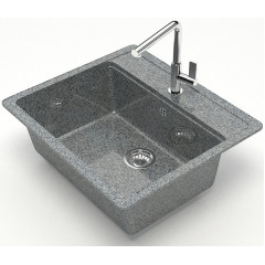 Мойка комп. глянц. MARRBAXX прямоугольная без крыла Z9/Q8 570х505х200мм, тёмно серая, сифон