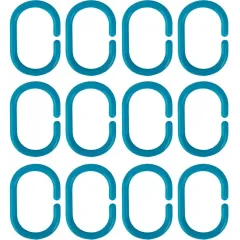 Кольцо для шторок в ванну ВИОЛЕТПЛАСТ уп. 12шт, голубые (534462)