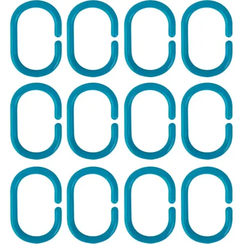 Кольцо для шторок в ванну ВИОЛЕТПЛАСТ уп. 12шт, голубые (534462)