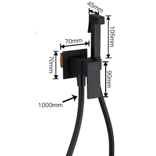 Душ гигиенический FRAP F7506-6 со смесителем, чёрный