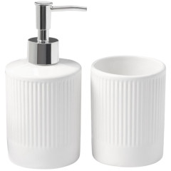 Набор для ванной 2 предмета «Лина» (дозатор, стакан), цвет белый (6243791)