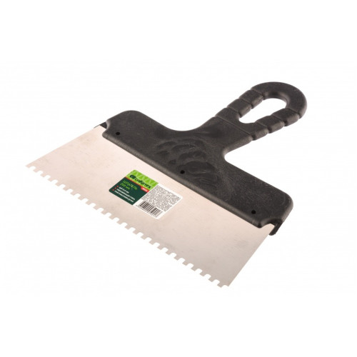 Шпатель СИБРТЕХ зубчатый нерж. 200 мм/4мм (85456)