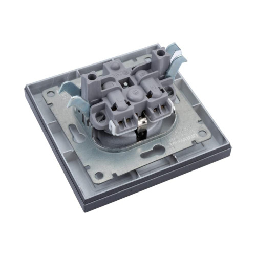 Розетка 2P+Е Universal Афина 16А с крышкой графит А0029-Gr