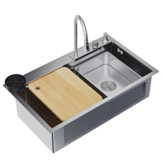 Мойка нерж. врезная MIXLINE PRO 750х460х215мм V2.0,сатин, сиф/доз/смесит/кол/д.р/о.с