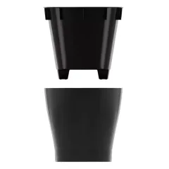 Горшок для цветов ЛЕЯ овальный двойной графит 4л М8898 (278996)