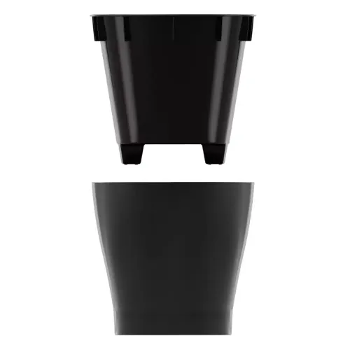 Горшок для цветов ЛЕЯ овальный двойной графит 4л М8898 (278996)