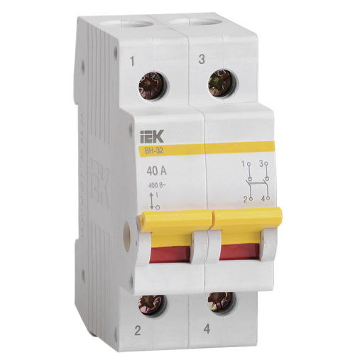 Выключатель нагрузки (минирубильник) ВН-32 2Р 40А IEK MNV10-2-040 (16547)