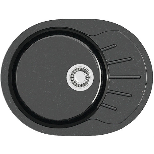 Мойка комп. глянц. MARRBAXX овальная Тейлор Z10/Q4 575х440х215мм, черная, сифон