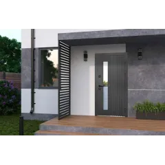 Дверь метал. Luxor Termo Рейка Стеклопакет (2050*860, Правая)