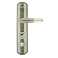 Ручки на планке ЭКО для кит. мет. дверей 200-68мм, мат.хром/черн. никель L (16403)