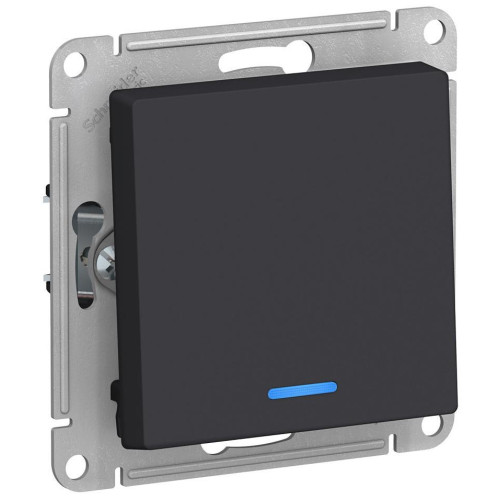 Выключатель 1-кл AtlasDesign 10А с подсветкой карбон SchE ATN001013