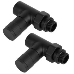 Набор дизайн-вентилей ROYAL THERMO Piano, прямой (чёрный) ф 1/2