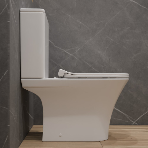 Унитаз-компакт EVA GOLD T2334 тонкое сиденье ДП, безободковый, гориз. вып., круговой смыв